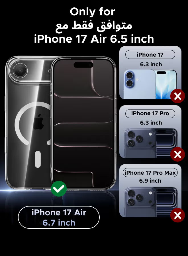 iPhone Air Case Magsafe Strong Magnet Upgraded Shutter Button Delay Yellowing iPhone Air Cover Military-Grade Protection Wear-Resistant 17 Air Case Magnetic Compatible with Magsafe Accessory