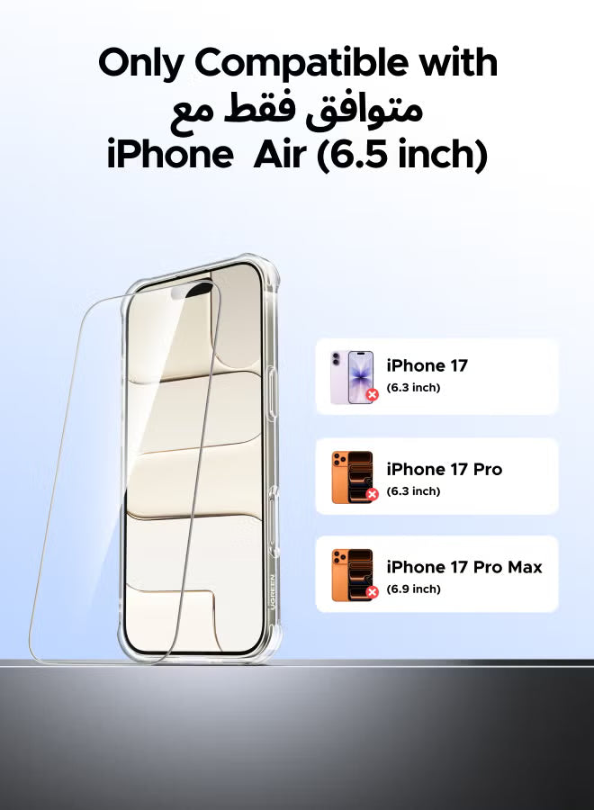 3 in 1 for iPhone Air Case, Built in 4 L-Arc Airbags, Military-Grade Protection, Ultra Clear, Shockproof iPhone Cover, with 2-Pack Ultra HD Screen Protector, Slim Case for Air 6.5"