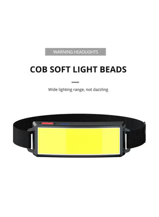 Tobys Headlamp-10 Head-Mounted COB Headlight USB Rechargeable LED Floodlight for Outdoor Camping