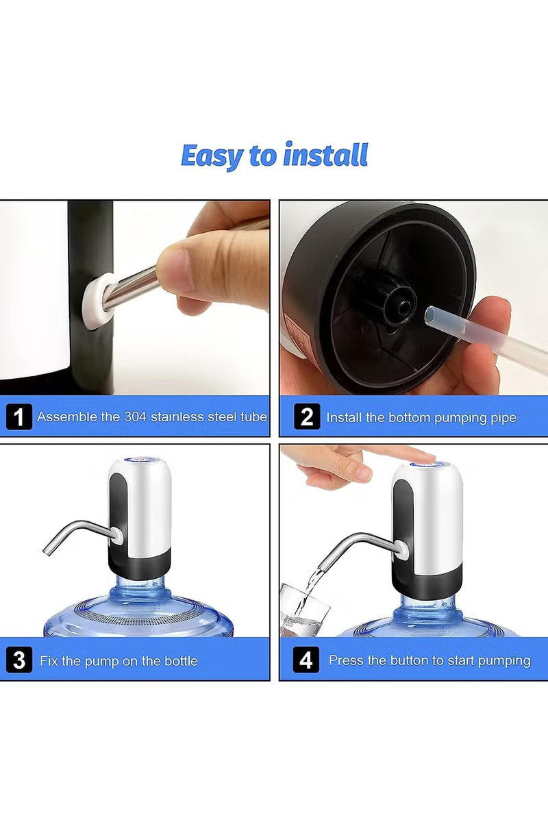 Toby’s M16 5 Gallon Water Bottle Pump – USB Rechargeable Portable Electric Water Dispenser, Black