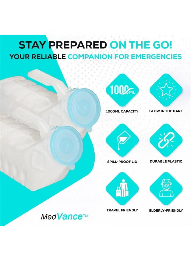 Men’s Urinals with Glow in the Dark Lid – 2 Pack