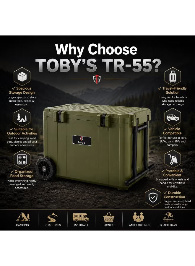 Toby’s TR-55 – 55L Portable Mini Freezer 12V Refrigerator for Camping & Travel