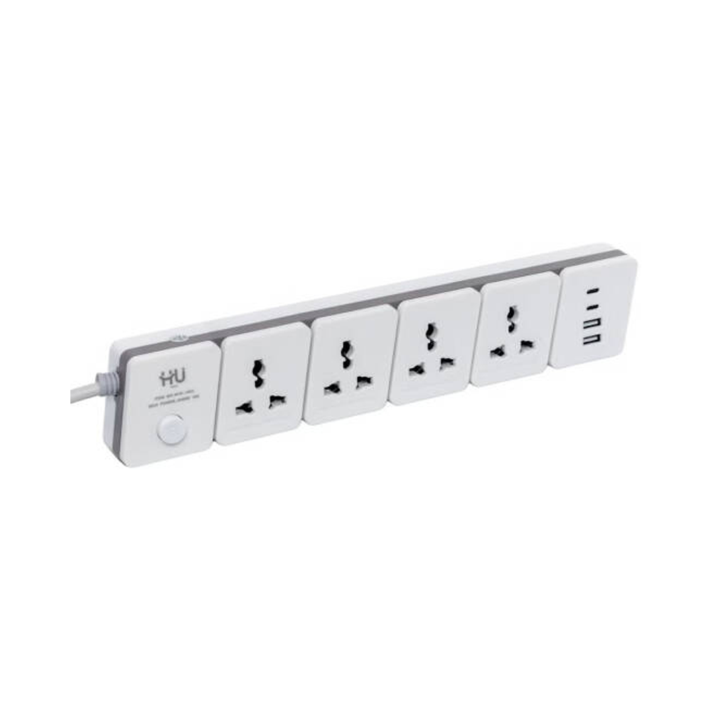 HVO-1003 Power Socket with 4 Sockets, USB & 3 m Cable