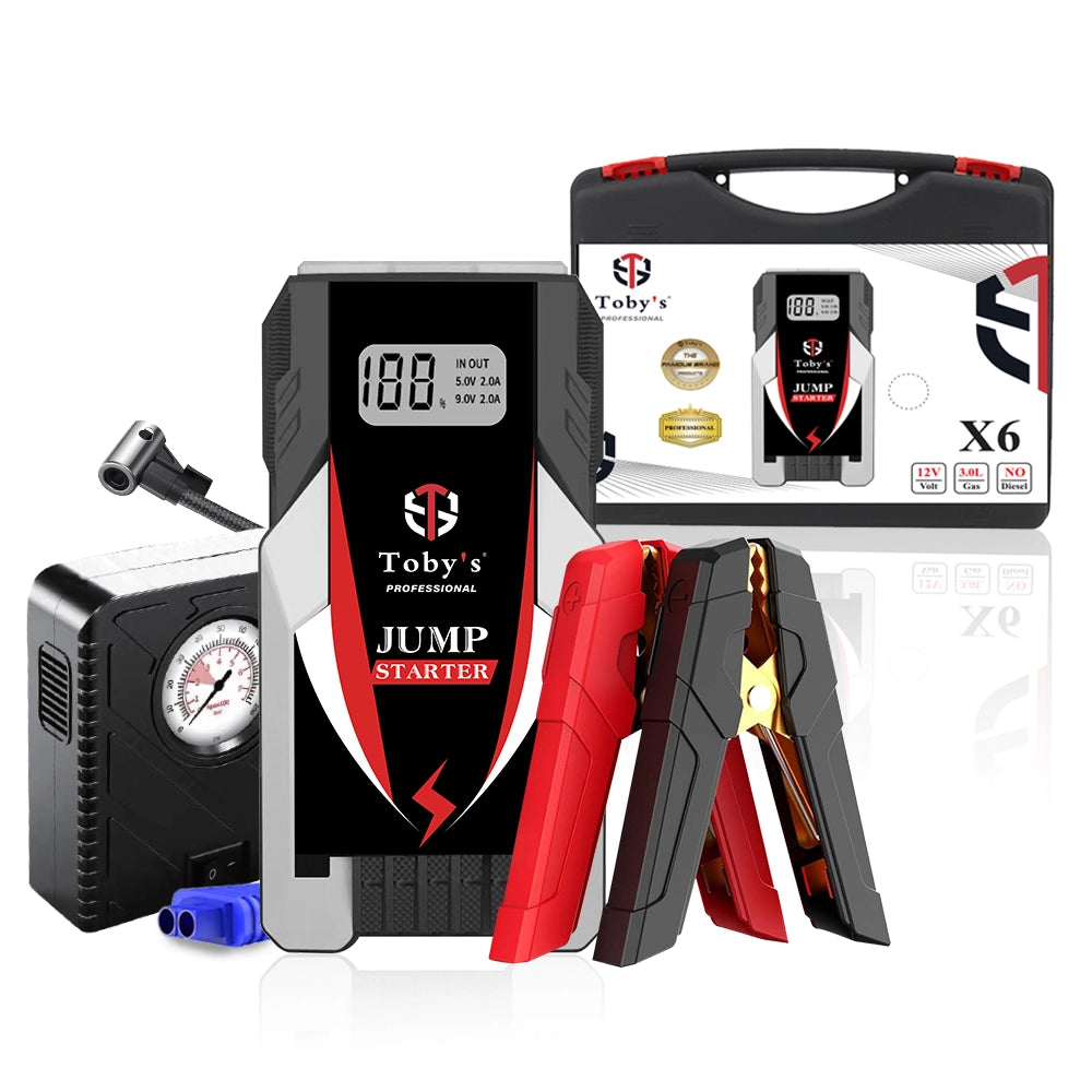 TOBY’S X6 Car Jump Starter – 6000mAh, 22.2Wh Portable Battery Booster & Power Bank for Electronic Devices