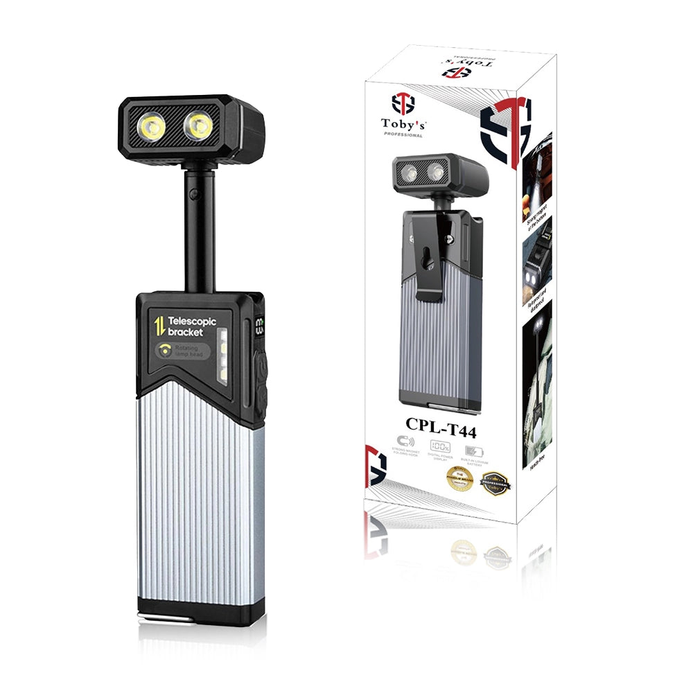Toby’s CPL-T44 Rechargeable Magnetic Camping Light with Digital Display, Hook, Clamp & Adjustable Stand
