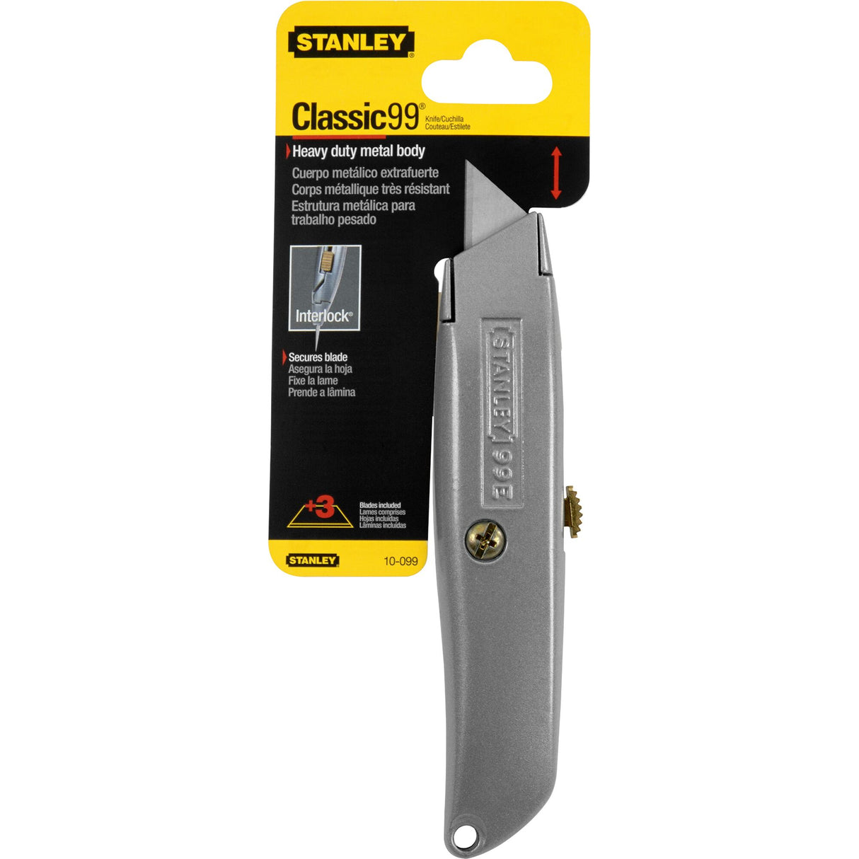Stanley 2-10-099 Knife"99E" with retractable blade, Silver