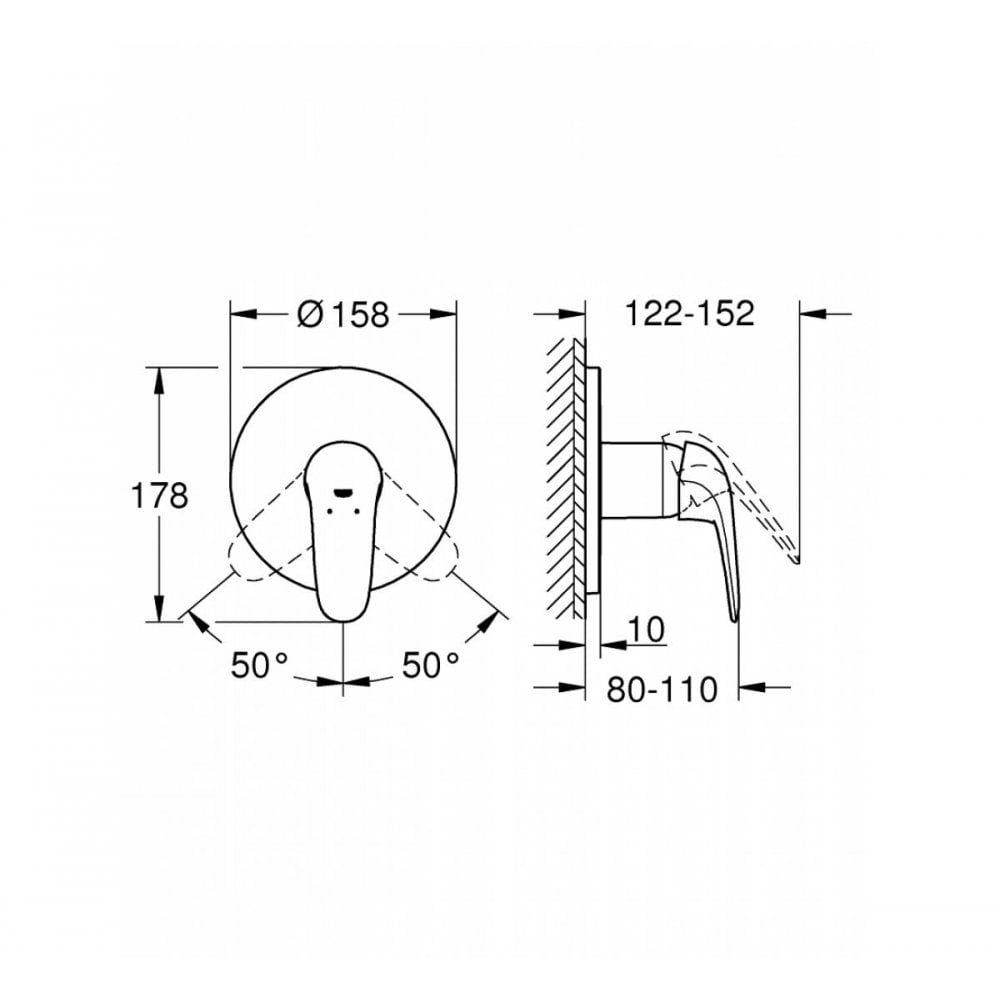 Grohe Eurostyle Solid Single‑Lever Shower Mixer Trim