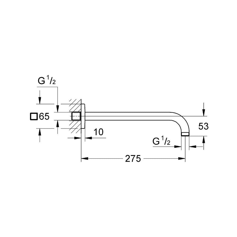 Grohe Rainshower Shower Arm – 275 mm, Chrome