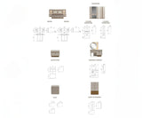 طقم غرفة نوم لورين – 180×200 سم، 6 قطع 