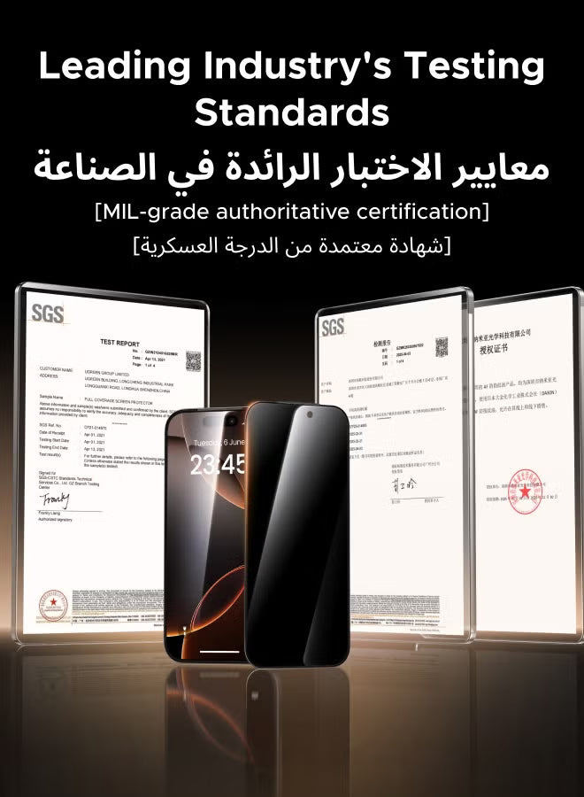 2-Pack Privacy Screen Protector with Auto-Alignment Kit, Auto Dust for iPhone 17 Pro 6.3-Inch, 9H+ Military Grade Shatterproof, iPhone 17 Pro Glass Film, HD Clear, Case Friendly -
