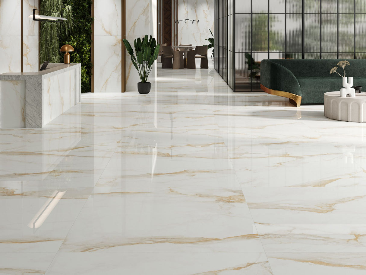 Porcelain Polished Camile Gold Rectified Tile