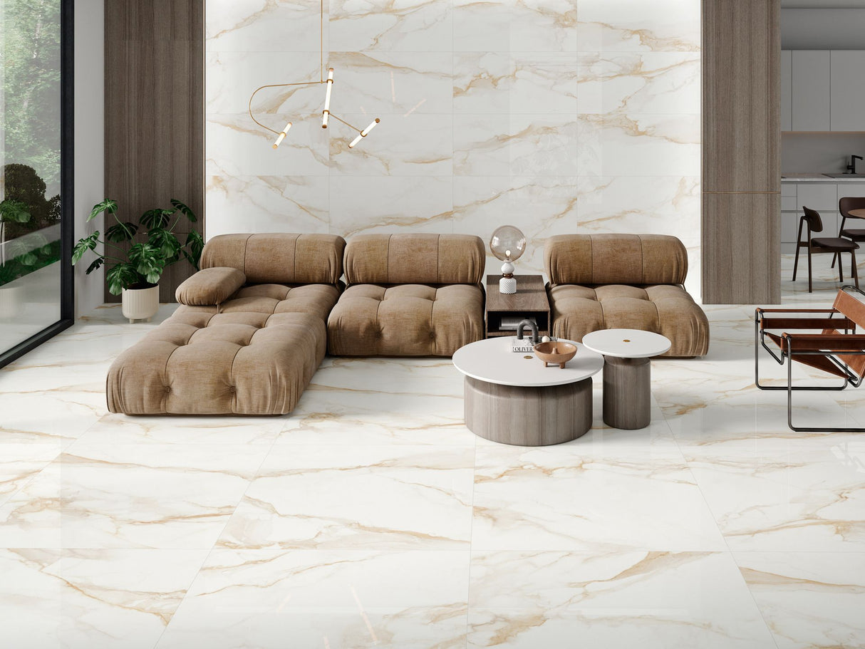 Porcelain Polished Camile Gold Rectified Tile