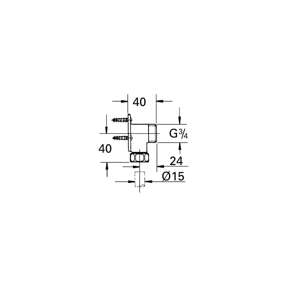 Grohe Wall Union for Exposed Mixers – Chrome