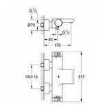 Grohe Grohtherm 2000 Bath/Shower Mixer