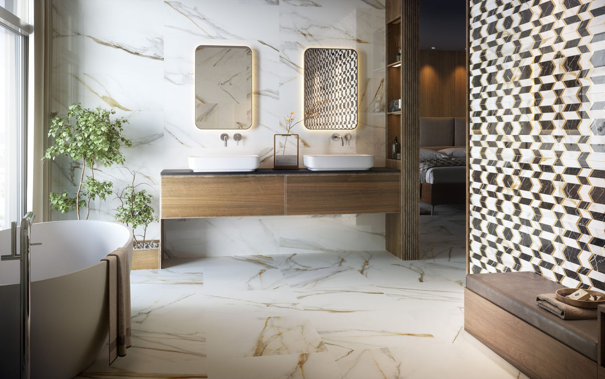 Calacatta Gold White Rectified Tile – BLL