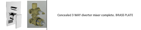 G092SB-090 BLOG 3-Way Diverter – Concealed, Soft Brass