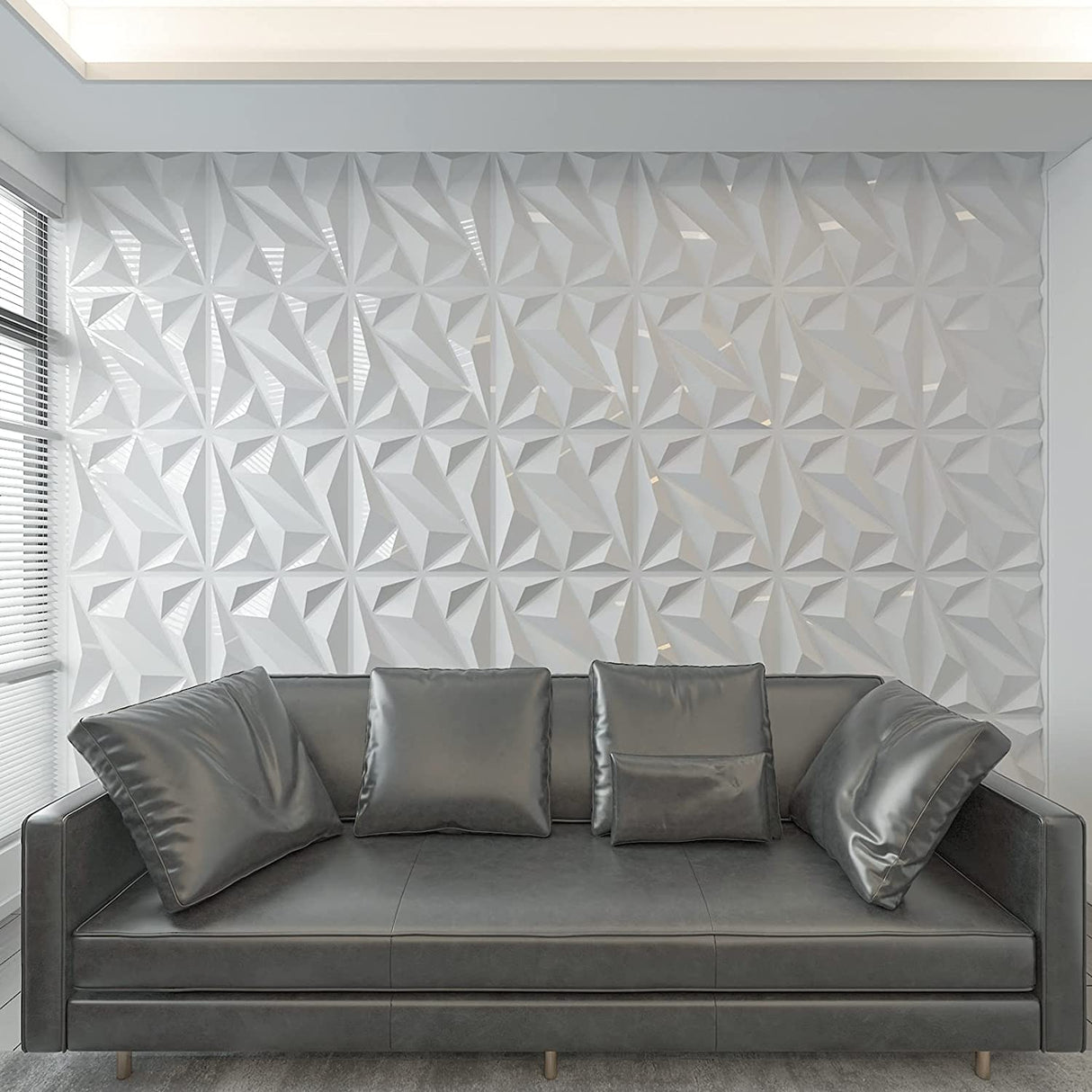 3D PVC Wall Panel – Matt Silver (D137)