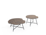 Rounded Wooden With Metal Teapoy