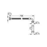 Grohe Accessory Set – Shower Hose and T-Piece, Chrome