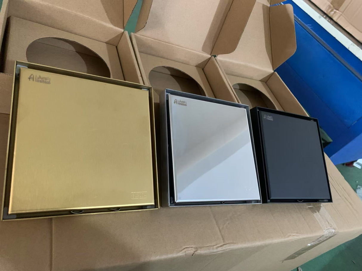 15*15 Floor Drain SUS304 (1.5mm) Brushed Gold