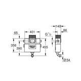 Grohe cistern with flushpipe, 0.82m