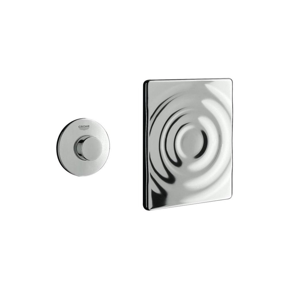 Grohe Air Flush Button With Surf Wall Plate – Chrome