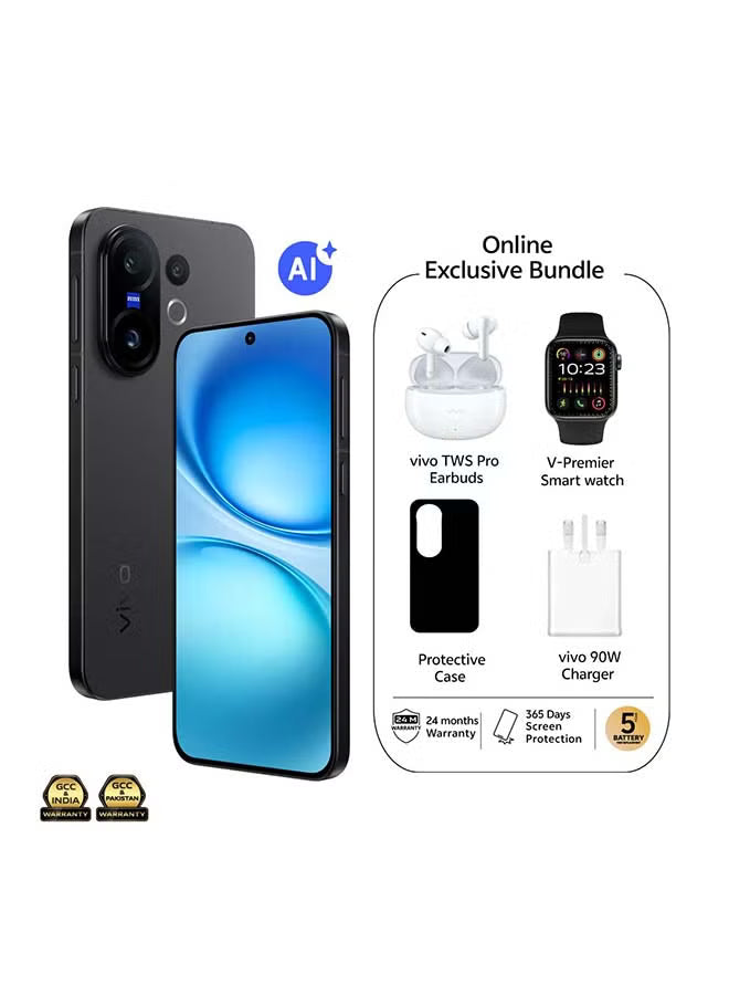 X200 FE Dual SIM 5G Black 12GB RAM 512GB With Exclusive Gifts - TWS Earbuds, V-Premier Smart Watch, 90W Charger And 24 Months Warranty + 1 Year Screen Replacement - Middle East Version