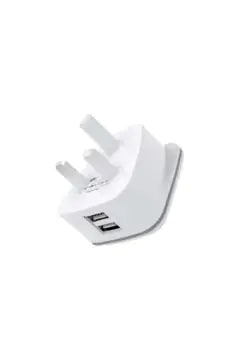 شاحن منزلي سريع ثنائي المنافذ من هيتز مع كابل USB من النوع C (2.4 أمبير) - أبيض 
