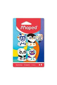 MAPED | Ergo Fun Eraser Assorted Colors Pack of 4 Pcs