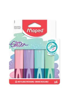 MAPED | Glitter Highlighter Pastel – Multicolor, 4 Pieces
