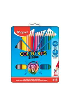 MAPED | Color’Peps Strong Colored Pencils – 18-Piece Metal Box (Multicolor)