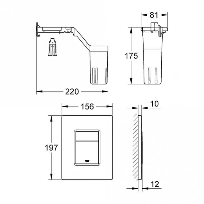 Grohe Skate Cosmopolitan Dual Flush Plate – Chrome