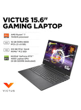 HP Victus 15.6-Inch FHD Gaming Laptop, AMD Ryzen 7 7445HS, 16GB RAM, 512GB SSD, NVIDIA GeForce RTX 4050 6GB, Windows 11 Home, English, Mica Silver