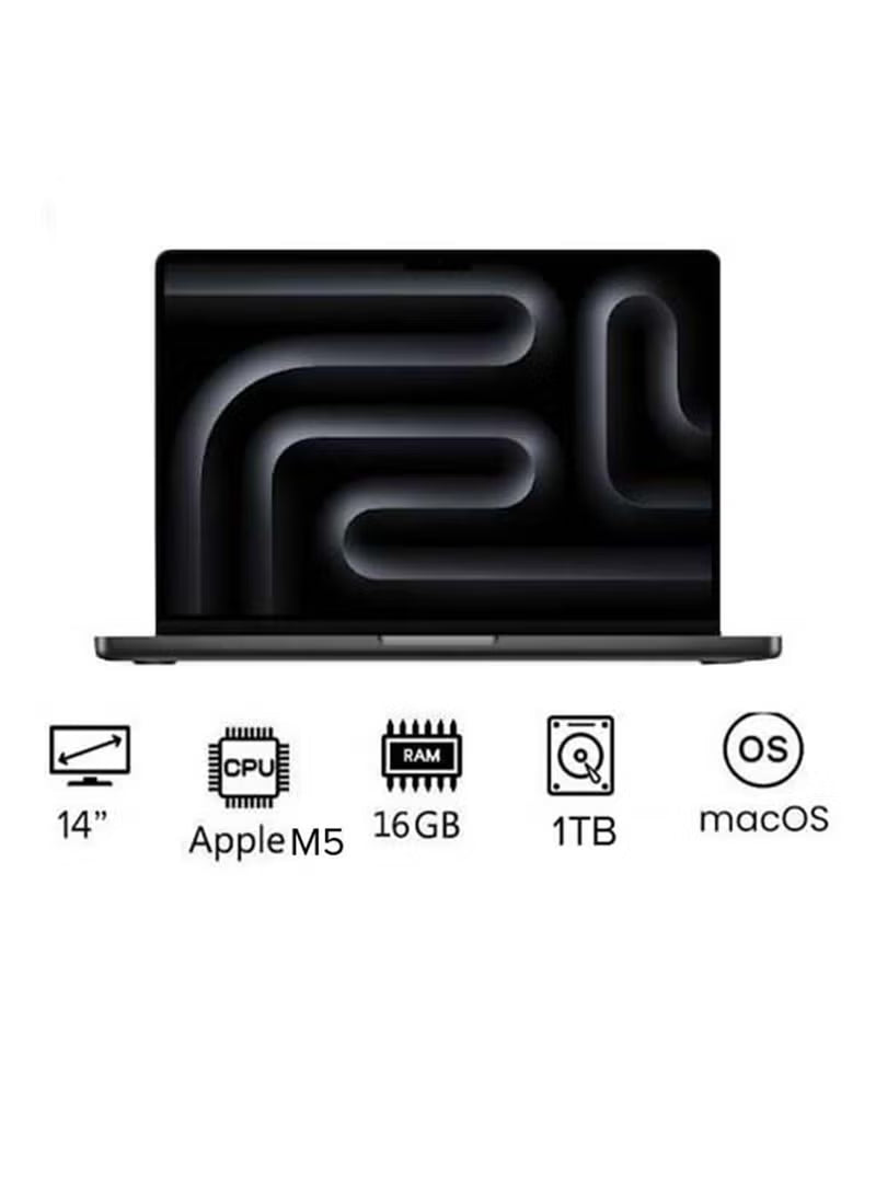 Apple MacBook Pro M5 14-Inch 16GB RAM 1TB SSD – Space Black, International Version