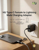 HAC-1011 Lightning Male to USB-C Female PD Fast Charging Adapter, 30W