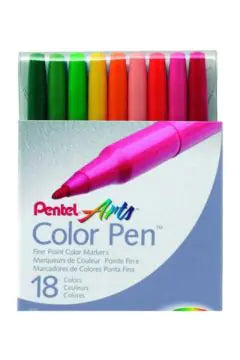 PENTEL Fibre Tip Color Pens Set – 18 Colors