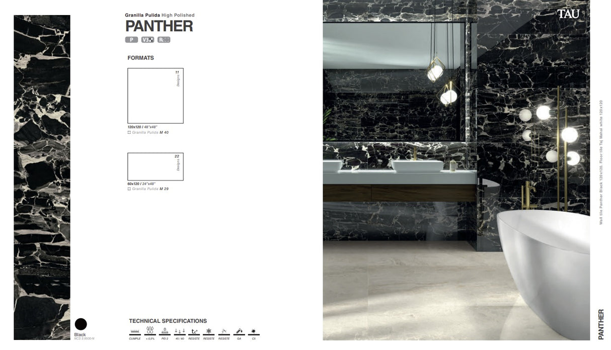 Tile-TU. Panther Black (High Polished)