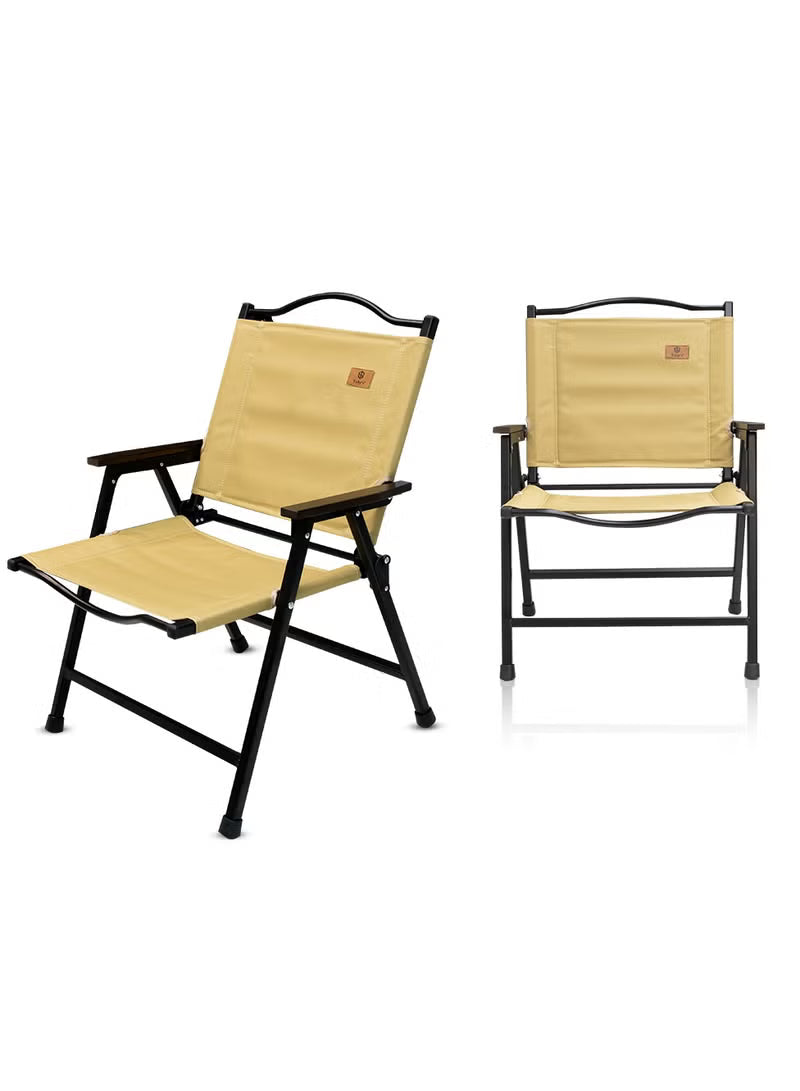 Toby’s Camping Chair-04 (WOOD) Folding Aluminum Alloy Chair with Armrest