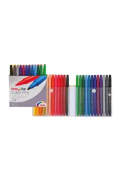 PENTEL Fibre Tip Color Pens Set – 24 Colors