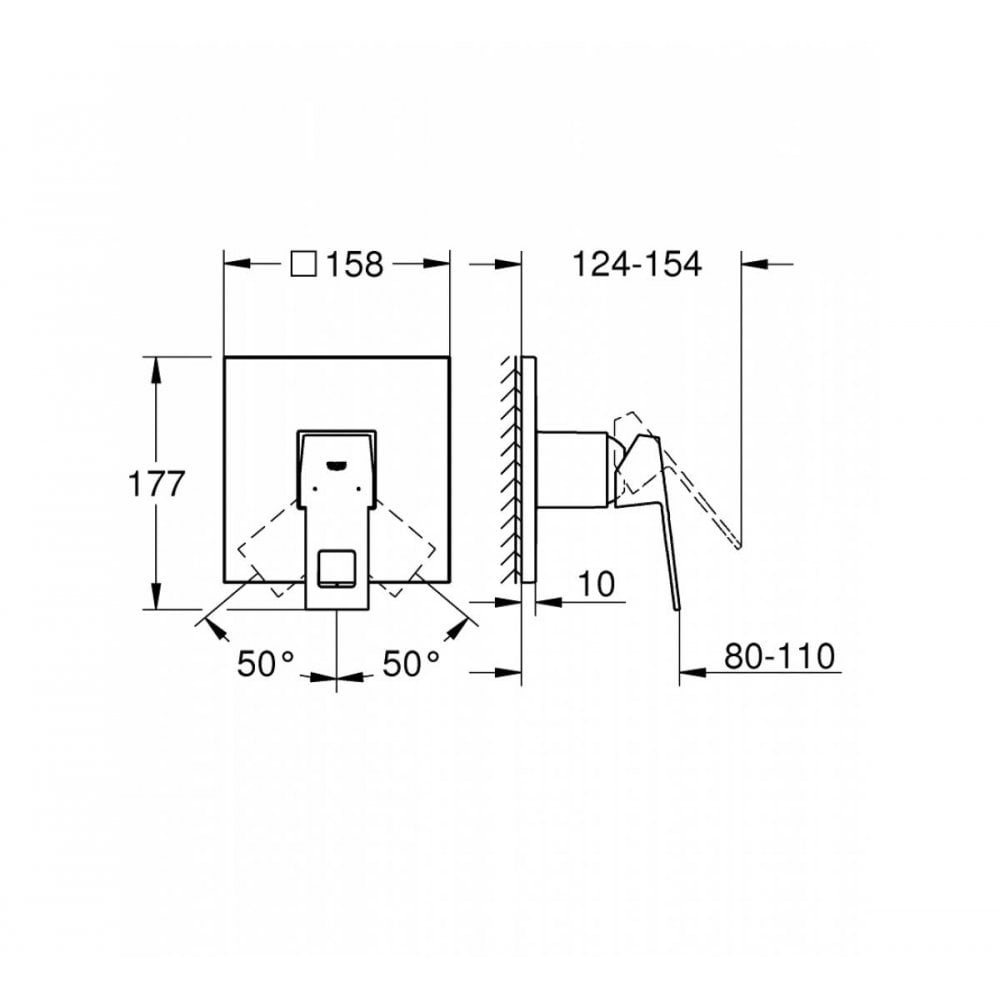 Grohe Eurocube Single Lever Shower Mixer Trim