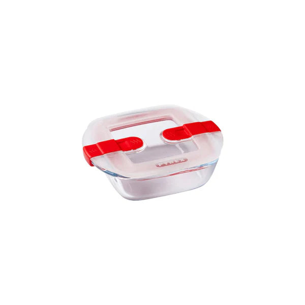 Pyrex 0.35L Cook & Heat Square Glass Food Container With Lid
