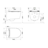 One Wall Mounted Rimless WC And Seat