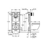 Grohe Euro Ceramic Rapid SL 5-In-1 Wall Hung Toilet Frame Set