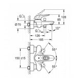 Grohe Eurostyle Single-Lever Bath Shower Mixer 1/2″