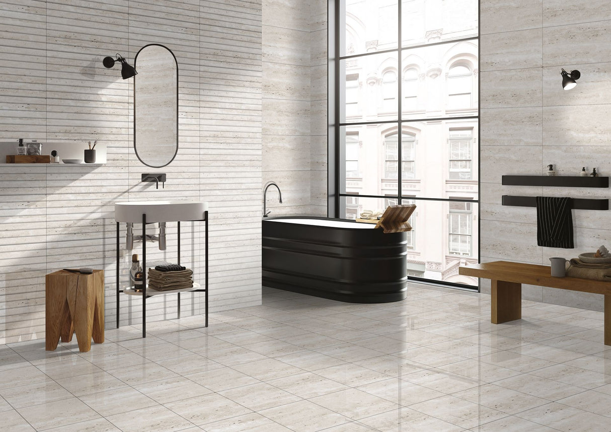 Travertine Silver Liner