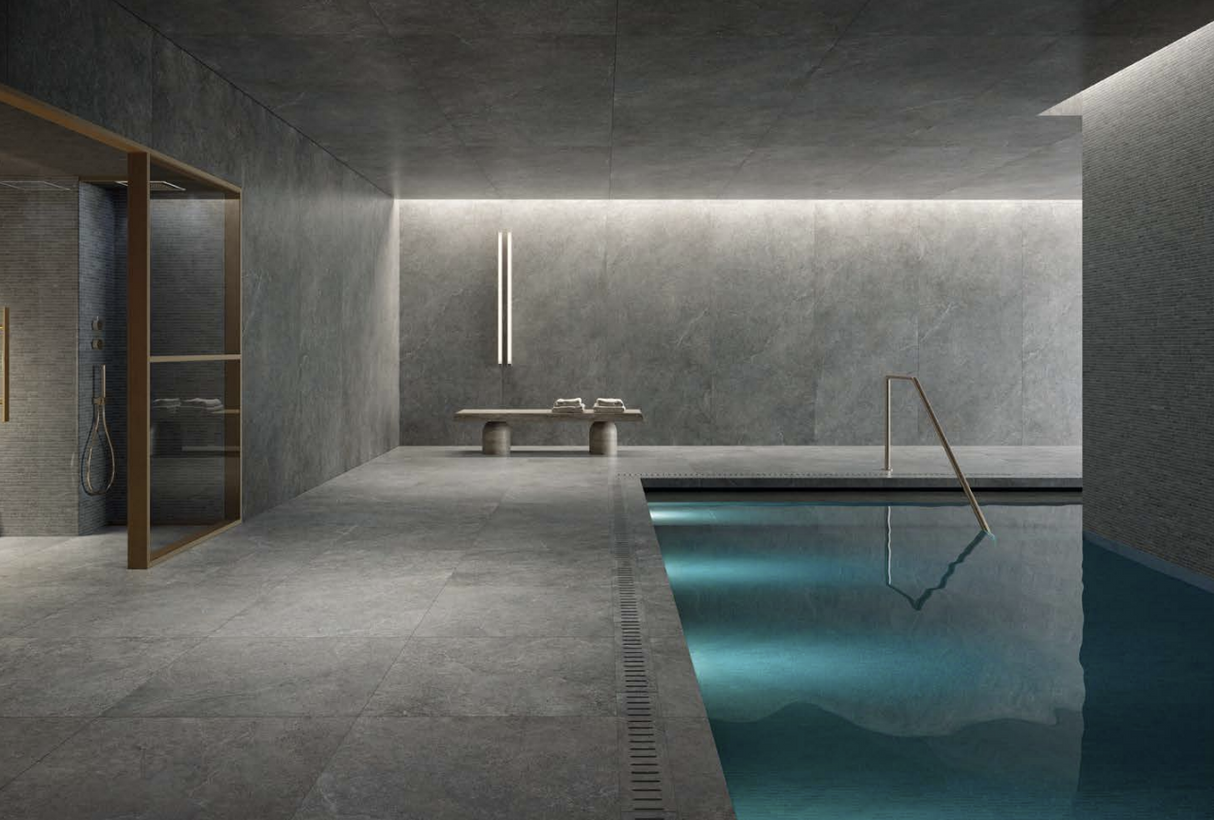 Tile Limestone Dark SQ Matt