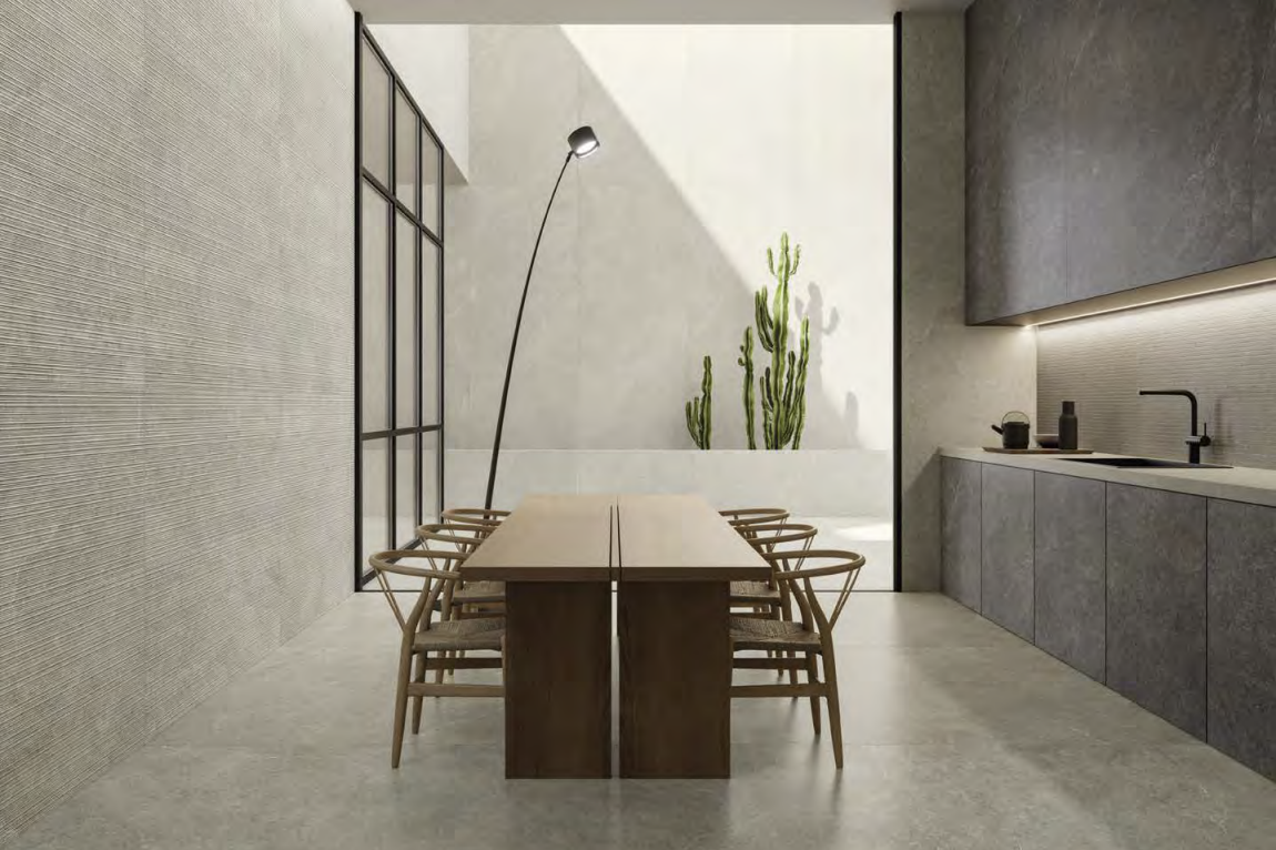 Tile  Limestone Taupe SQ Matt