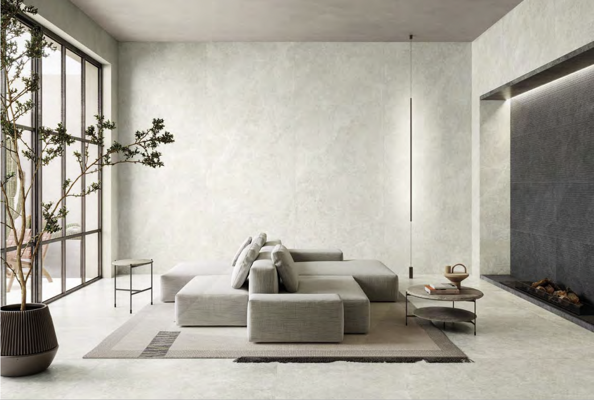 Tile Limestone White SQ Matt