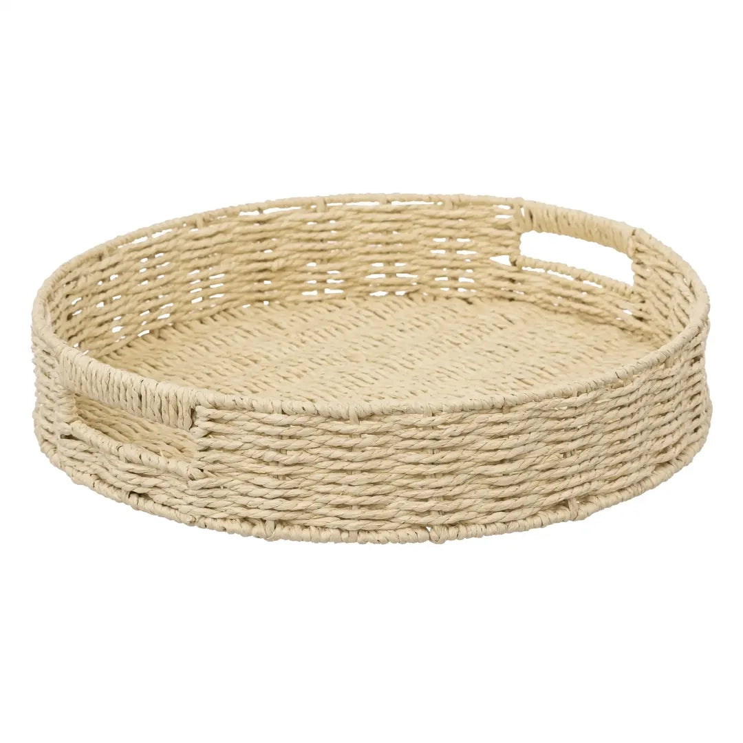 Five Round Braided Serving Tray