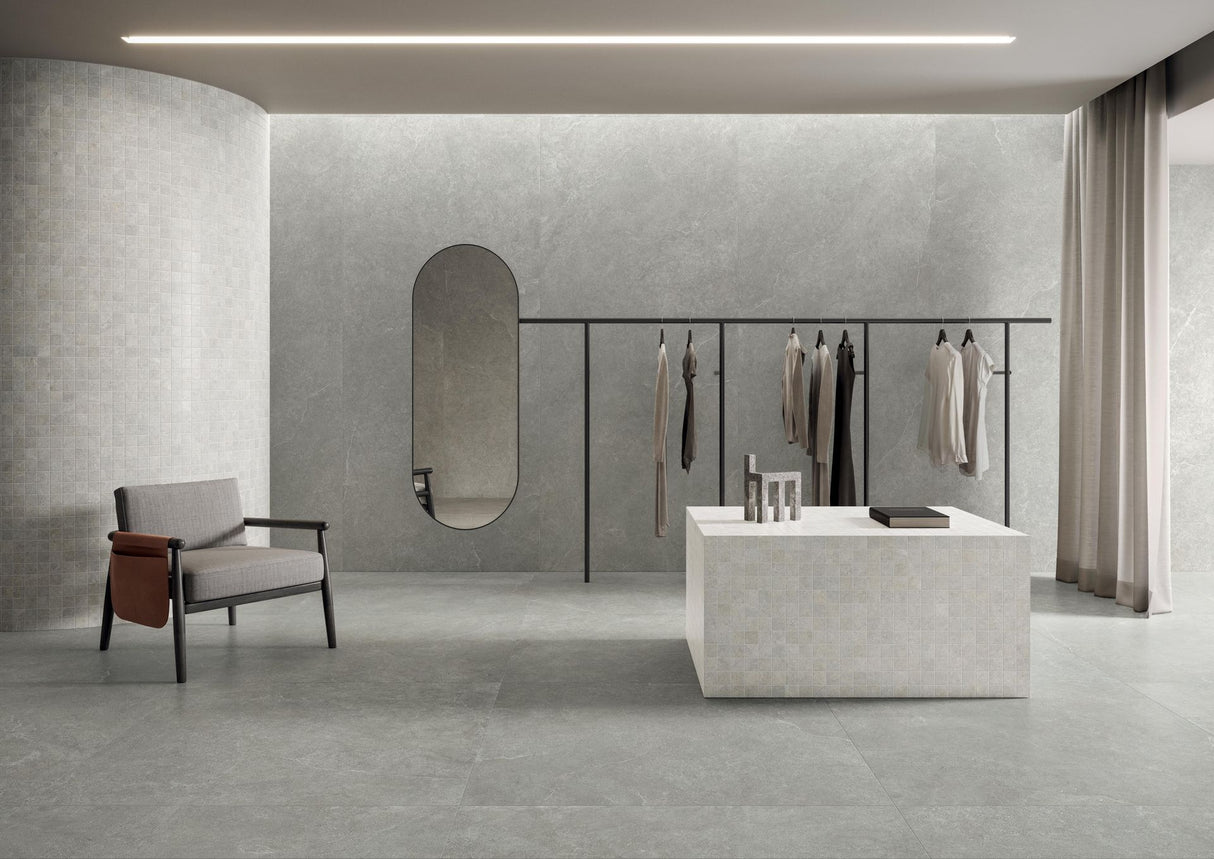 Tile Limestone Grey SQ Matt